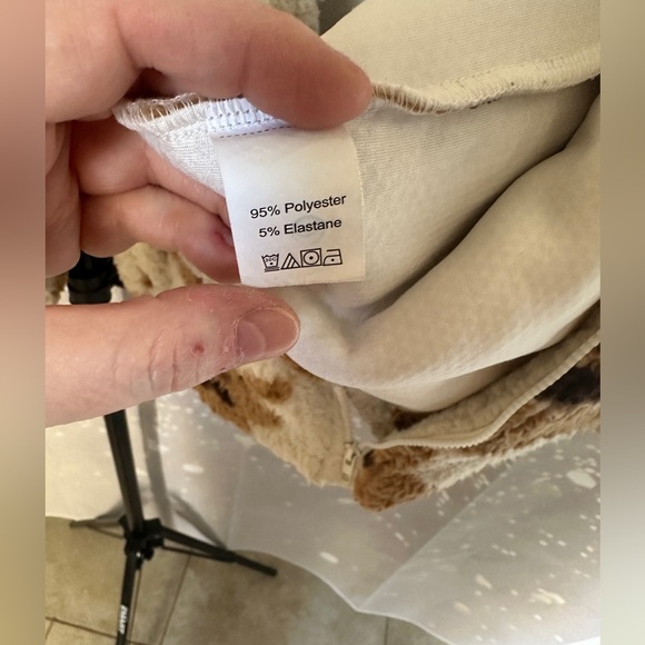 18. 🧸SHEIN Teddy Bear Drop Shoulder Plush Teddy Jacket, Brown and Cream- size 3x - Picture 6 of 11